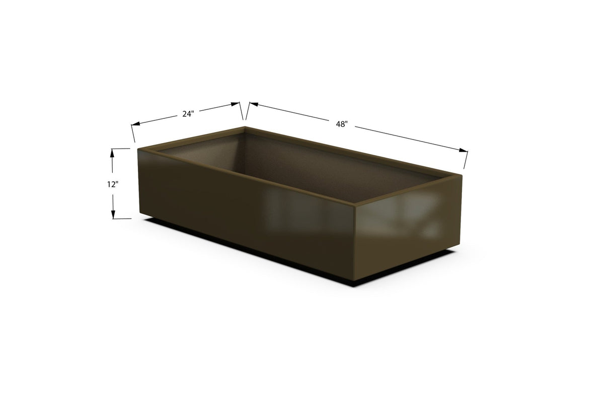 Aluminum Rectangular Outdoor or Indoor Planters - Plantercraft