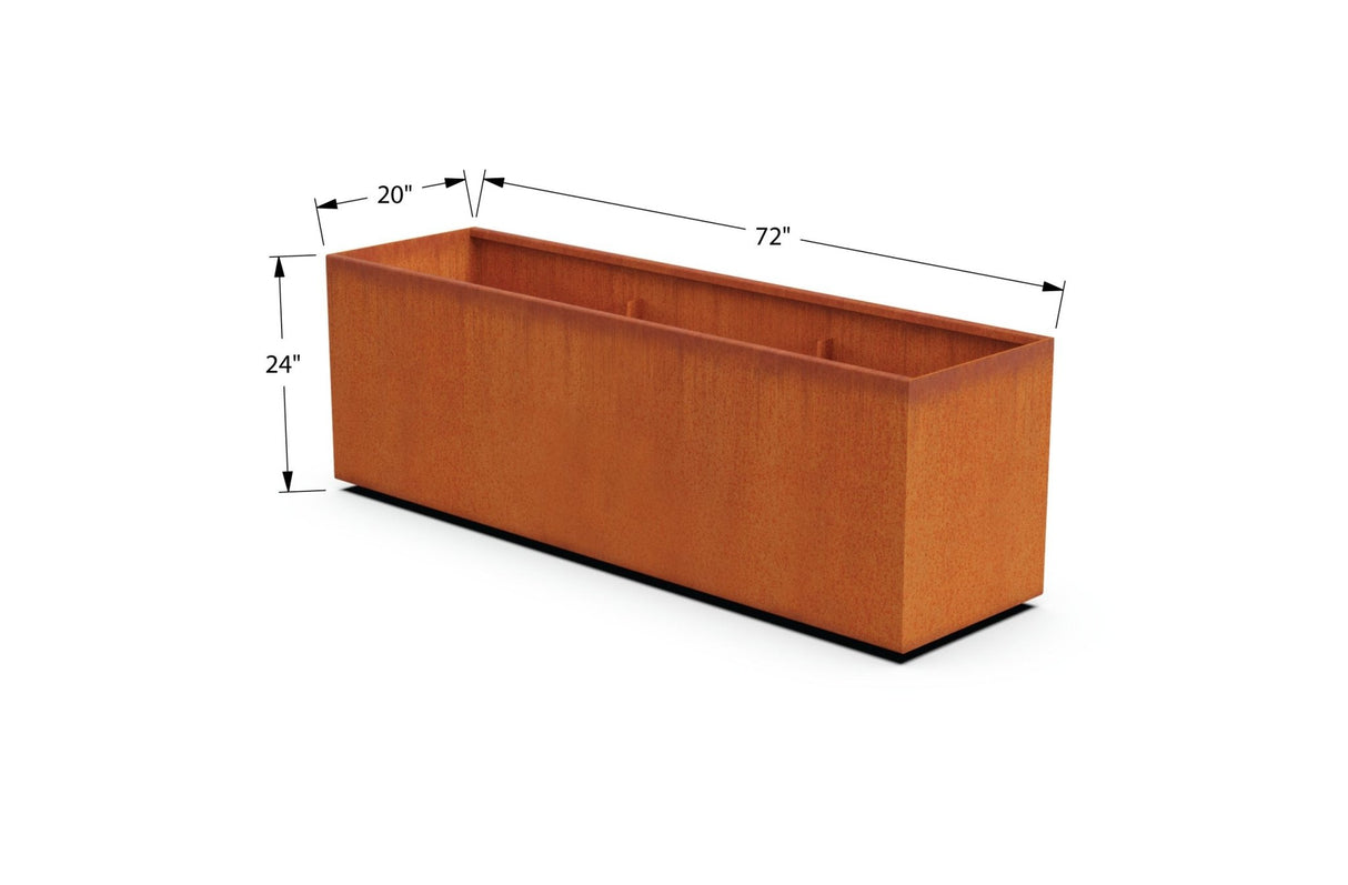 Corten Steel Rectangular Planter - Plantercraft