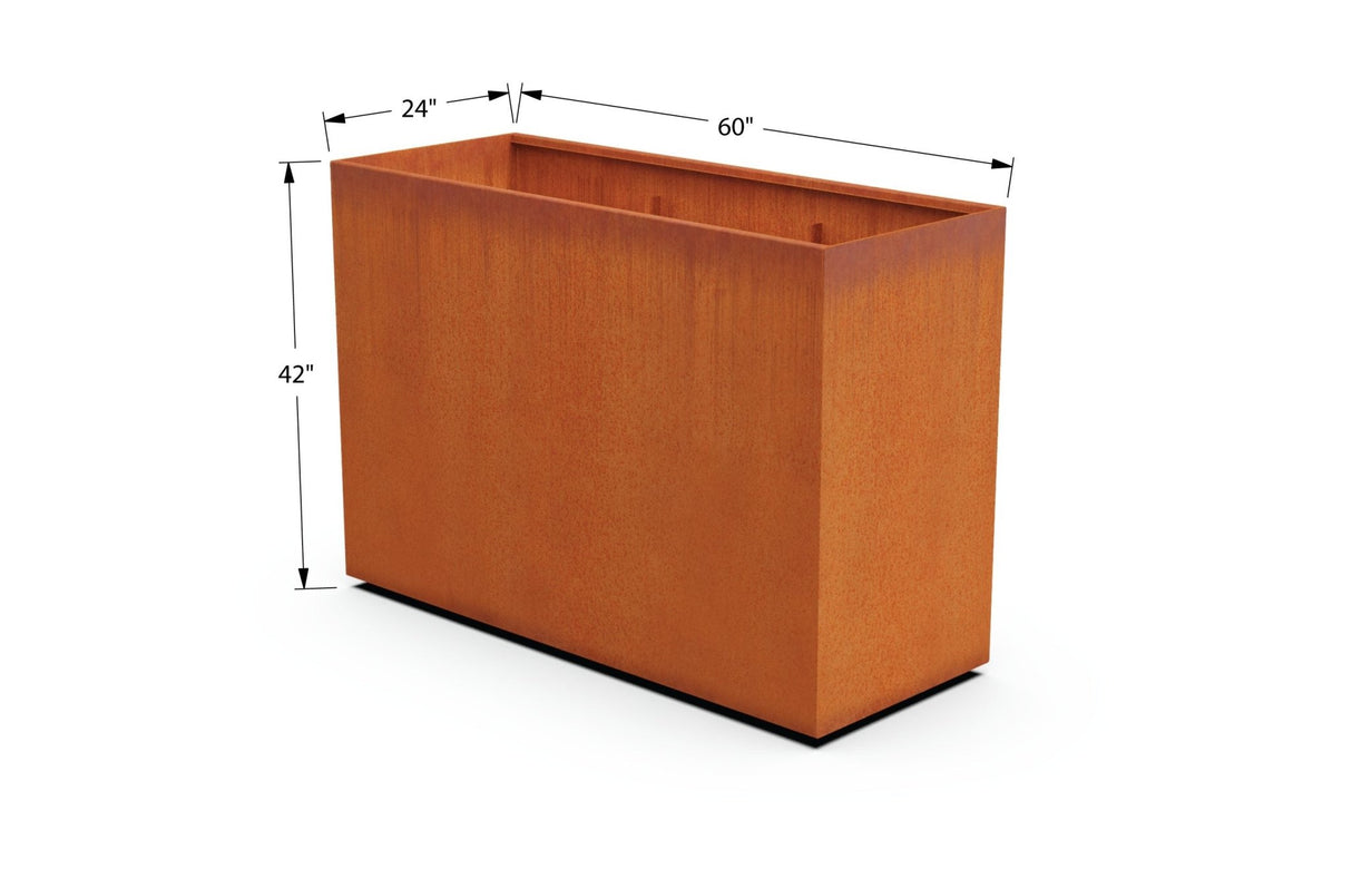 Rectangular Corten Steel Planter - Plantercraft