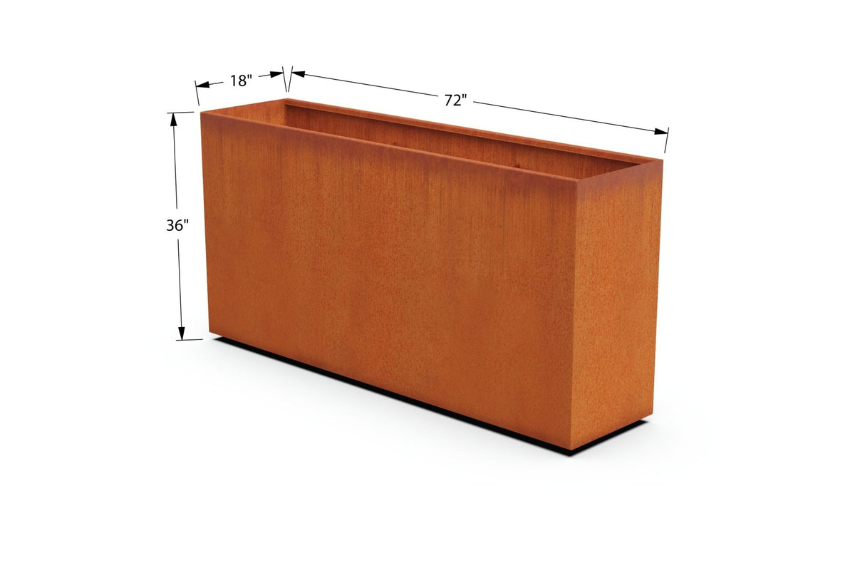 Corten Steel Rectangular Planter - Plantercraft