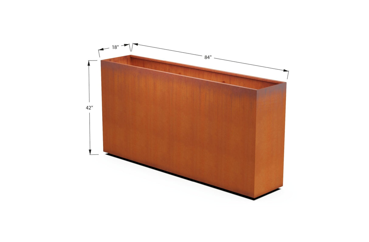 Rectangular Corten Steel Planter - Plantercraft