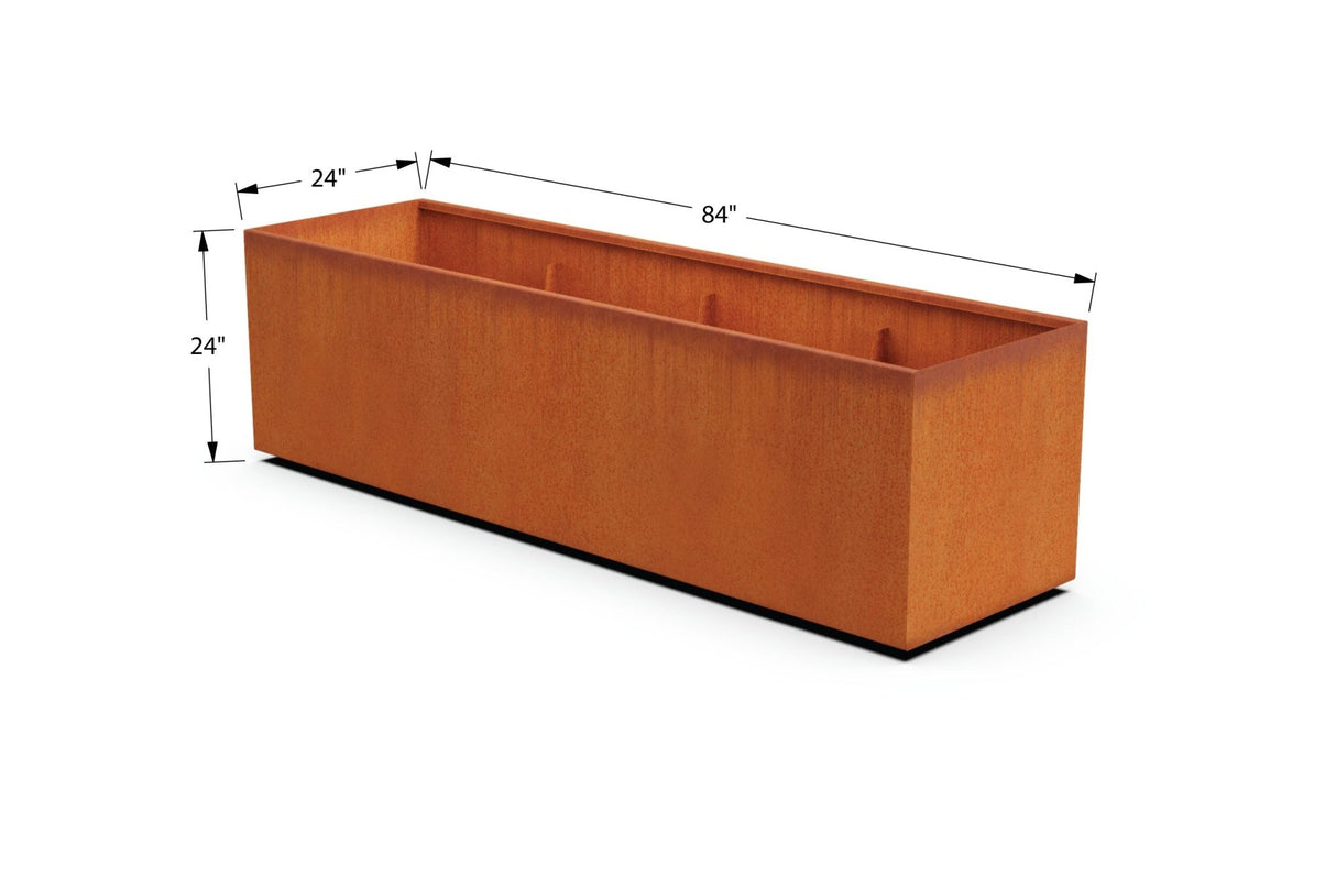 Corten Steel Rectangular Planter - Plantercraft