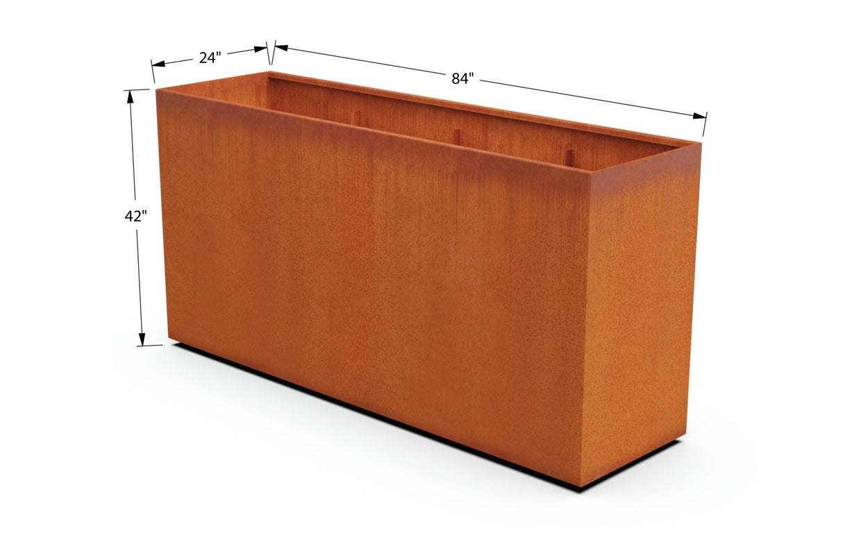 Rectangular Corten Steel Planter - Plantercraft