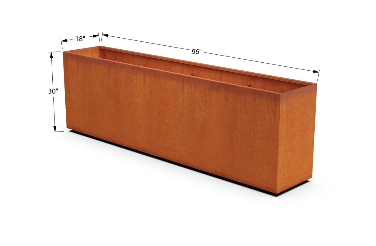 Corten Steel Rectangular Planter - Plantercraft