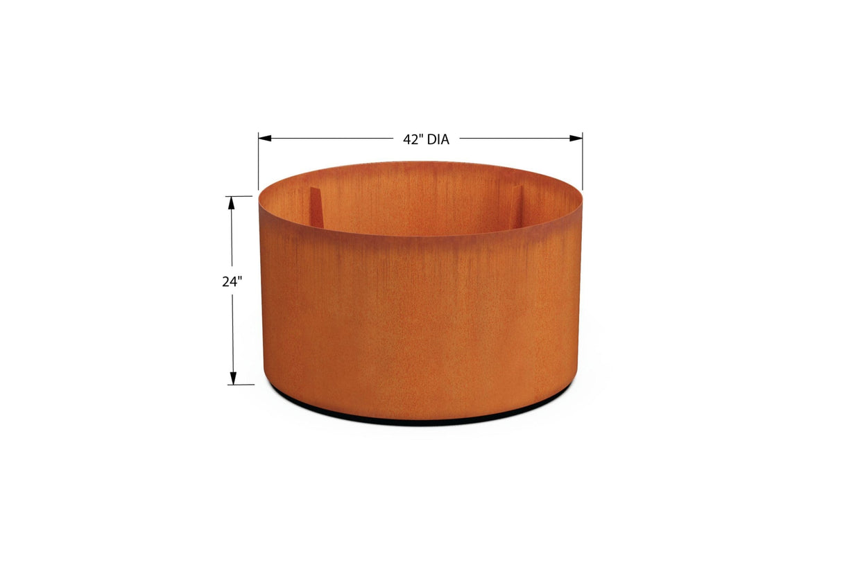 Corten Steel Round Planter - Plantercraft