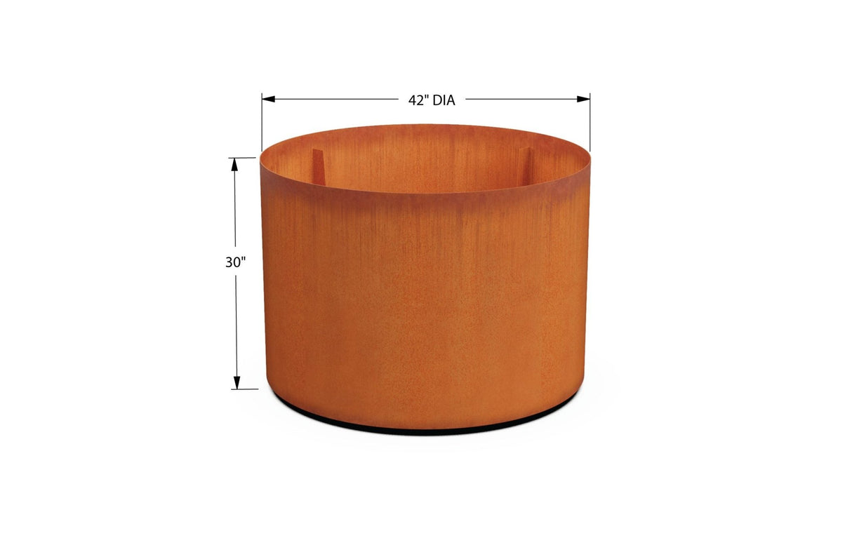 Corten Steel Round Planter - Plantercraft