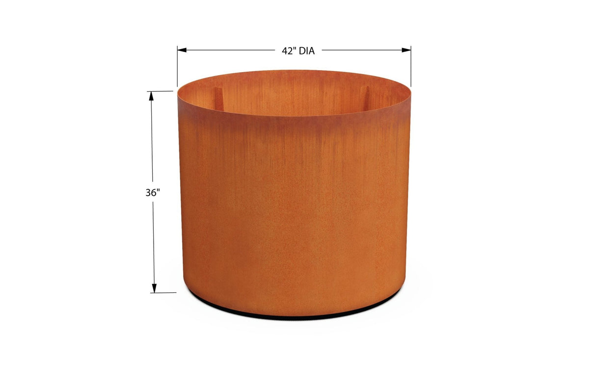 Corten Steel Round Planter - Plantercraft