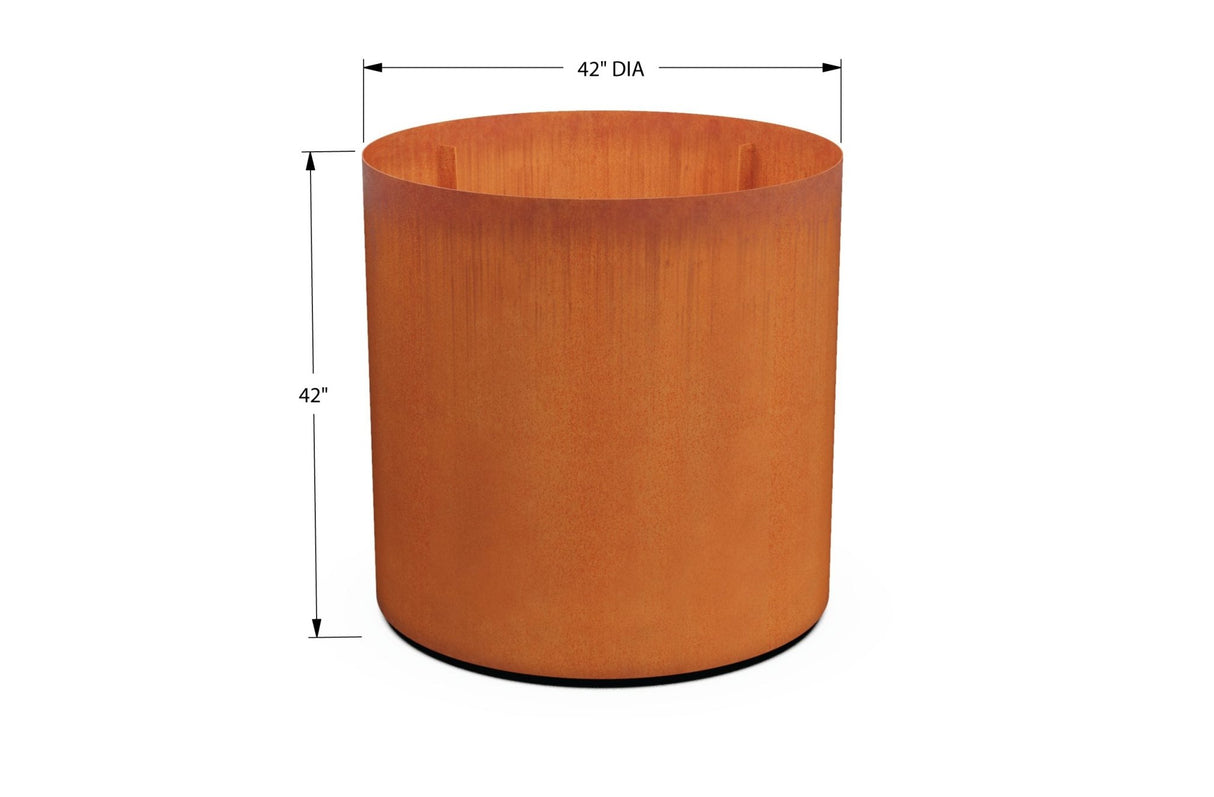 Corten Steel Round Planter - Plantercraft