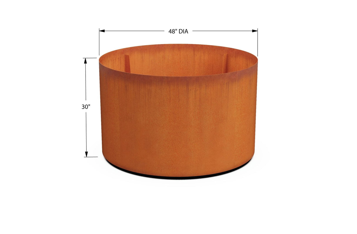Corten Steel Round Planter - Plantercraft