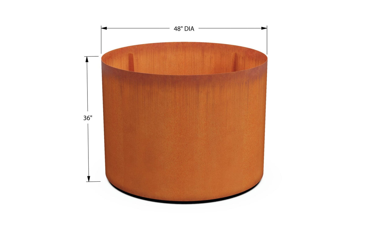 Corten Steel Round Planter - Plantercraft