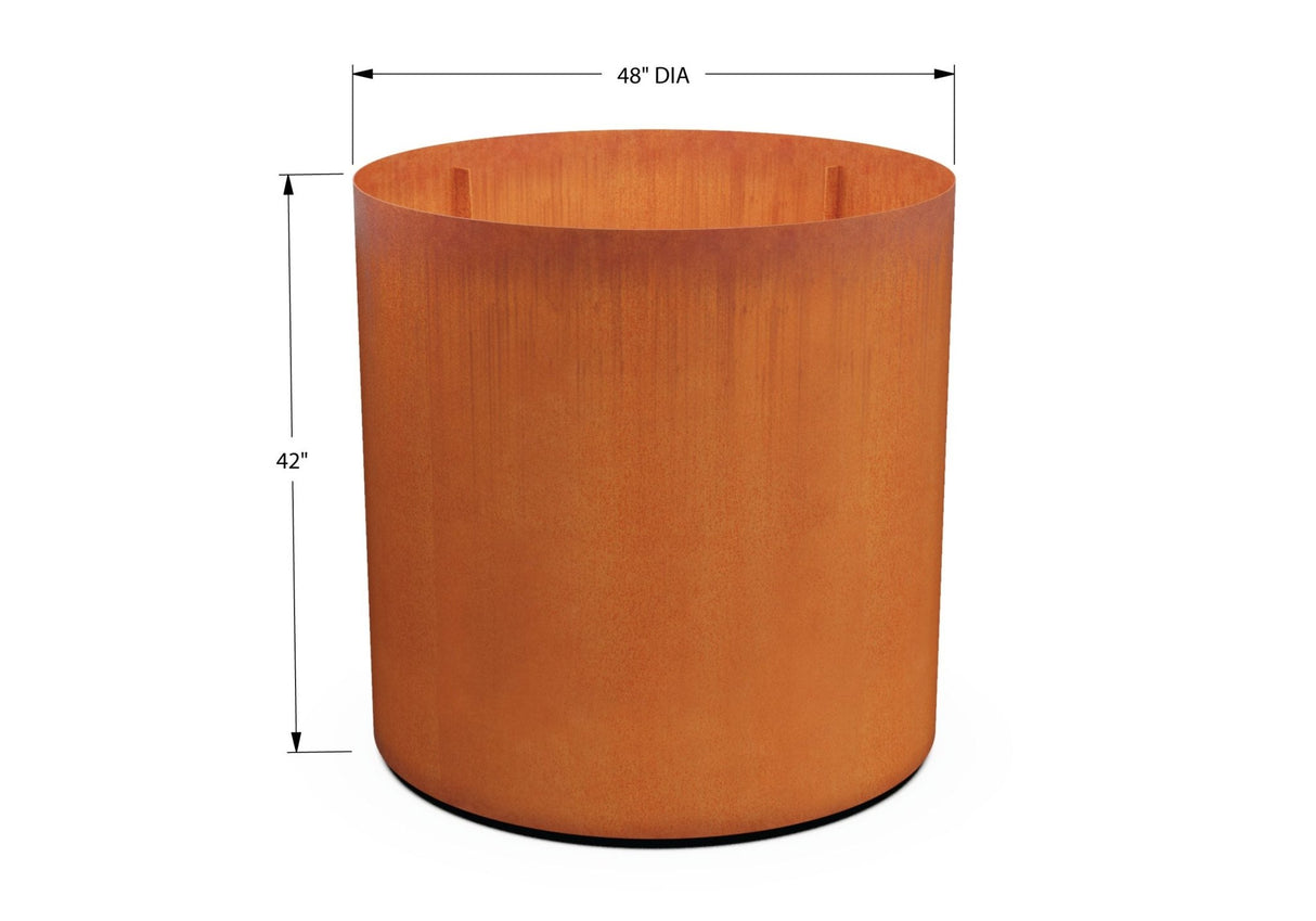 Corten Steel Round Planter - Plantercraft