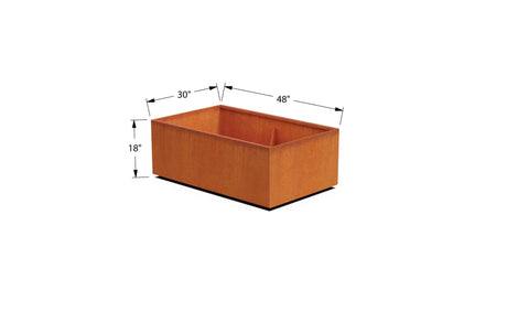 Corten Steel Rectangular 30 - inch Wide Planter - Plantercraft