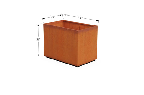 Corten Steel Rectangular 30 - inch Wide Planter - Plantercraft