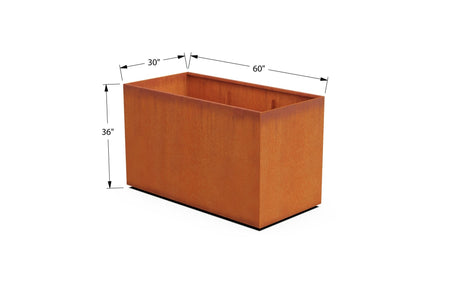 Corten Steel Rectangular 30 - inch Wide Planter - Plantercraft