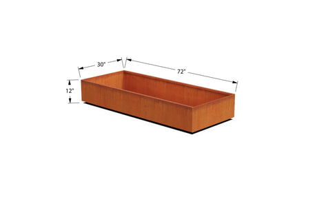 Corten Steel Rectangular 30 - inch Wide Planter - Plantercraft