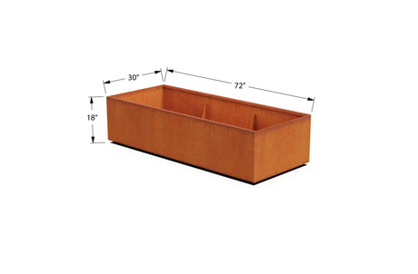 Corten Steel Rectangular 30 - inch Wide Planter - Plantercraft