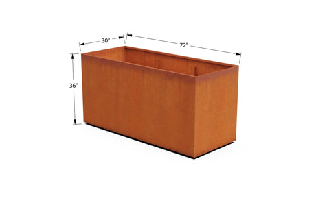 Corten Steel Rectangular 30 - inch Wide Planter - Plantercraft