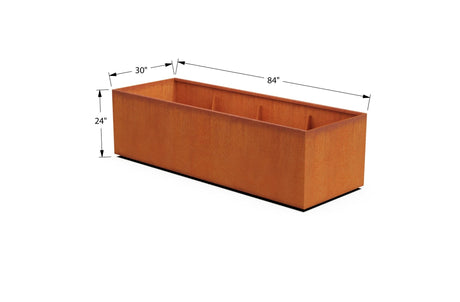 Corten Steel Rectangular 30 - inch Wide Planter - Plantercraft