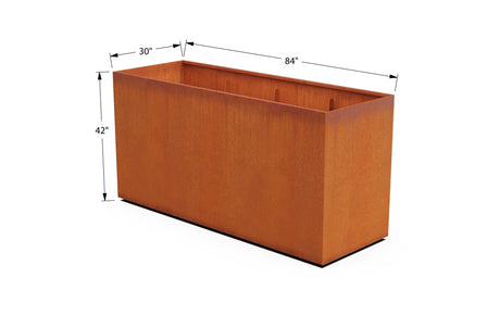 Corten Steel Rectangular 30 - inch Wide Planter - Plantercraft
