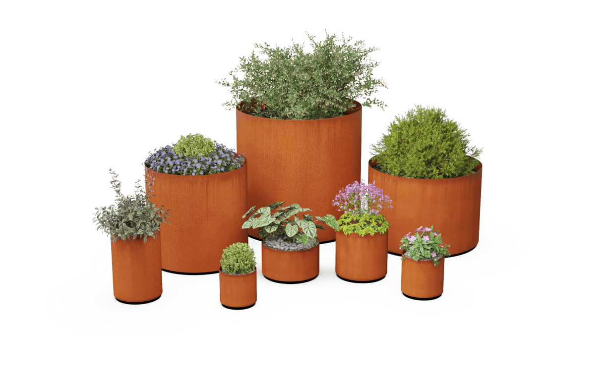 Corten Steel Round Planter - Plantercraft